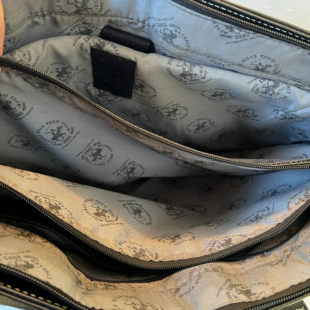 BHPC Black Leather‎ Luxury Laptop Bag Travel Briefcase Padded (READ) - Picture 5 of 13